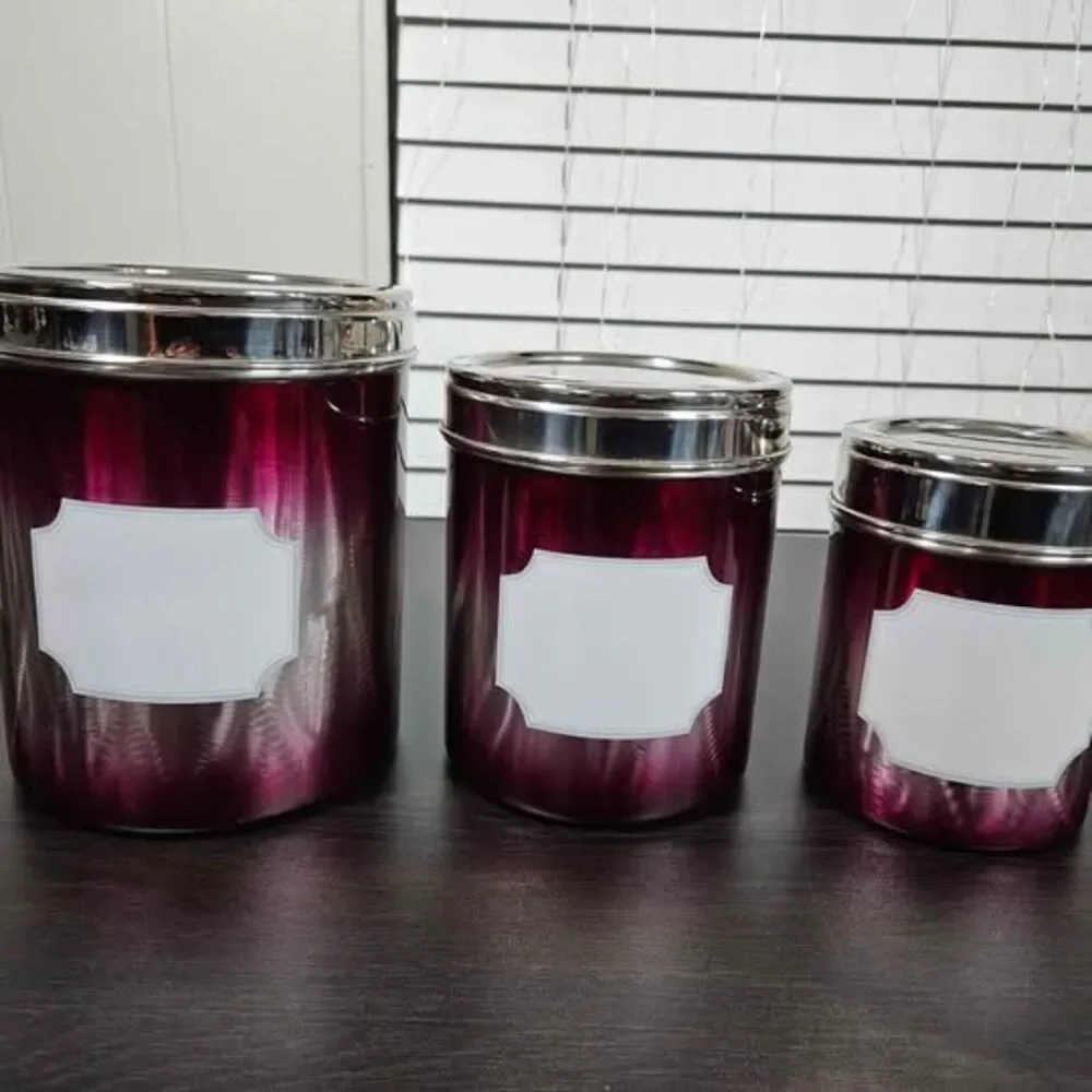 One-of-a-Kind Metallic Magenta Kitchen Canister Set
